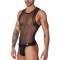CANDYMAN Transparent Mesh Tank Top Bastet Schwarz