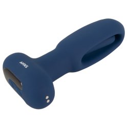 ANOS Flicking Tongue Butt Plug mit Fernbedienung Ø 3,5 cm x 11 cm Blau