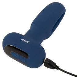 ANOS Flicking Tongue Butt Plug mit Fernbedienung Ø 3,5 cm x 11 cm Blau