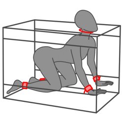 SECRET DOME "La Niche" BDSM Kabine zum Aufbauen Rot/Schwarz