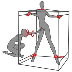SECRET DOME "Scandale" BDSM Kabine zum Aufbauen Rot/Schwarz