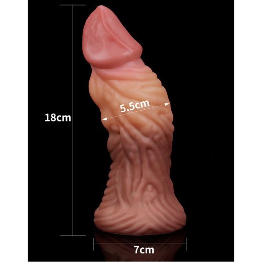 LOVETOY Nature Cock Dildo Ø: 5,5 cm x 17,7 cm aus Silikon Beige