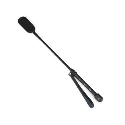 LIEBE SEELE Black Bond: Leather Riding Crop with wide Tip