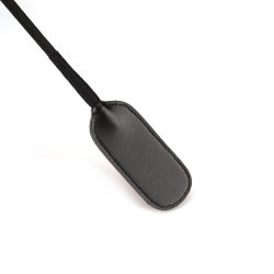LIEBE SEELE Black Bond: Leather Riding Crop with wide Tip