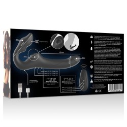 IBIZA Strapless Strap-On mit 3 Motoren & Fernbedienung Schwarz