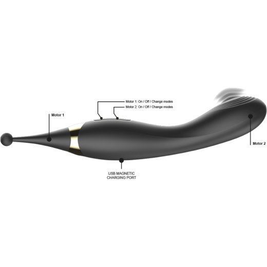 IBIZA Pulsing G-Spot & Clitoral Vibrator Schwarz
