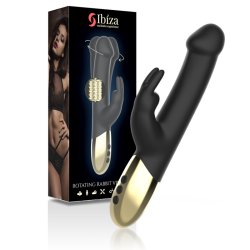 IBIZA Rotating Rabbit Vibrator mit Rotation & Vibration Schwarz