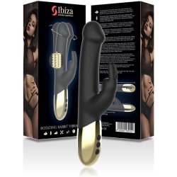 IBIZA Rotating Rabbit Vibrator mit Rotation & Vibration Schwarz