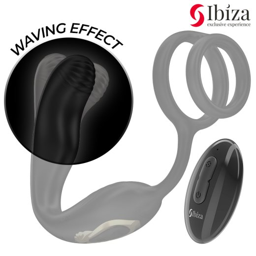 IBIZA Wiggle Prostata-Massager mit Cockring & Fernbedienung Schwarz
