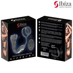 IBIZA Wiggle Prostata-Massager mit Cockring & Fernbedienung Schwarz