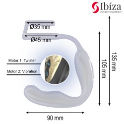 IBIZA Wiggle Prostata-Massager mit Cockring & Fernbedienung Schwarz