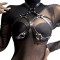 SUBBLIME Brust-Harness aus Leder Schwarz/ Silber OS