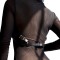 SUBBLIME Brust-Harness aus Leder Schwarz/ Silber OS