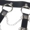 SUBBLIME Brust-Harness aus Leder mit Kettendetails Schwarz/ Silber OS