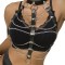 SUBBLIME Brust-Harness aus Leder mit Kettendetails Schwarz/ Silber OS