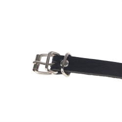 SUBBLIME Ledergürtel mit Ringen & Ketten Schwarz/ Silber OS