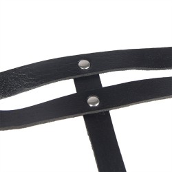 SUBBLIME Ledergürtel mit Ringen & Ketten Schwarz/ Silber OS