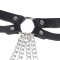 SUBBLIME Ledergürtel mit Ringen & Ketten Schwarz/ Silber OS