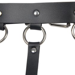 SUBBLIME Brust-Harness aus Leder mit Kettendetails Schwarz/ Silber OS