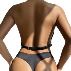 SUBBLIME Brust-Harness aus Leder mit Kettendetails Schwarz/ Silber OS
