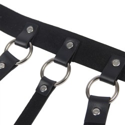 SUBBLIME Brust-Harness aus Leder mit Kettendetails Schwarz/ Silber OS