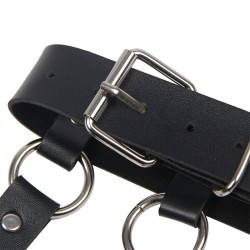 SUBBLIME Brust-Harness aus Leder mit Kettendetails Schwarz/ Silber OS