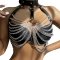 SUBBLIME Brust-Harness aus Leder mit Kettendetails Schwarz/ Silber OS