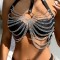 SUBBLIME Brust-Harness aus Leder mit Kettendetails Schwarz/ Silber OS