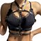 SUBBLIME Oberkörper-Harness aus Leder Schwarz/ Silber OS