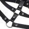 SUBBLIME Oberkörper-Harness aus Leder Schwarz/ Silber OS