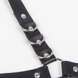 SUBBLIME Oberschenkel-Harness aus Leder Schwarz/ Silber OS