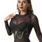 SUBBLIME Korsage-Harness aus Leder Schwarz/ Silber OS