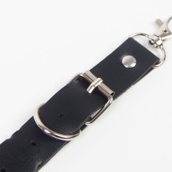 SUBBLIME Taillengürtel & Oberschenkel-Harness aus Leder Schwarz/ Silber OS