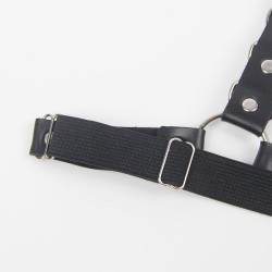 SUBBLIME Taillengürtel & Oberschenkel-Harness aus Leder Schwarz/ Silber OS