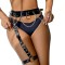 SUBBLIME Taillengürtel & Oberschenkel-Harness aus Leder Schwarz/ Silber OS