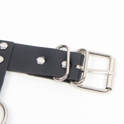 SUBBLIME BH-Harness aus Leder mit Kettendetails & Nieten-Halsband Schwarz/ Silber OS