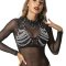 SUBBLIME BH-Harness aus Leder mit Kettendetails & Nieten-Halsband Schwarz/ Silber OS