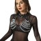 SUBBLIME BH-Harness aus Leder mit Kettendetails & Nieten-Halsband Schwarz/ Silber OS