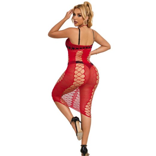 SUBBLIME Langes Netzkleid 952327 Rot OS