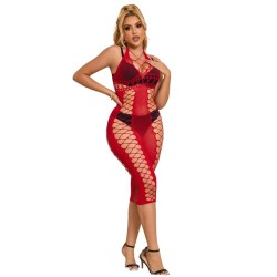 SUBBLIME Langes Netzkleid 952327 Rot OS