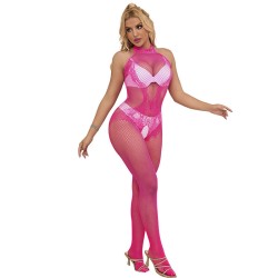 SUBBLIME Bodystocking 952389 Crotchless Pink OS