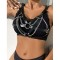 SUBBLIME Punk BH-Harness aus Leder Schwarz/ Silber OS