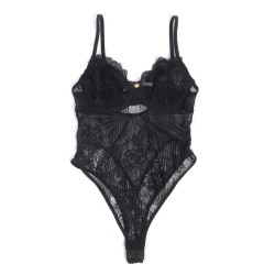 SUBBLIME Spitzenbody 955618 mit Push-up-Effekt Schwarz S/M