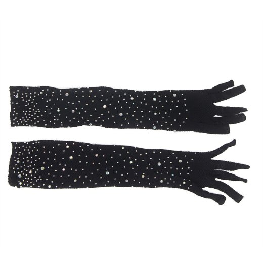 SUBBLIME Netzhandschuhe mit Strasssteinen Schwarz S/M
