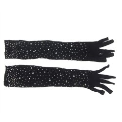 SUBBLIME Netzhandschuhe mit Strasssteinen Schwarz S/M