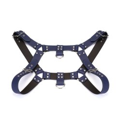 LIEBE SEELE Cerulean Dominion: Blue Leather Male Harness