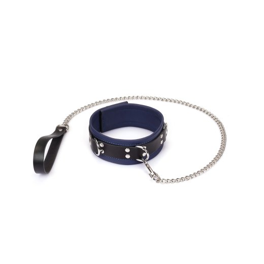 LIEBE SEELE Cerulean Dominion: Blue Leather Collar mit Leine