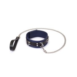LIEBE SEELE Cerulean Dominion: Blue Leather Collar mit Leine