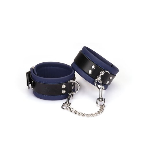 LIEBE SEELE Cerulean Dominion: Blue Leather Ankle Cuffs