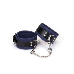 LIEBE SEELE Cerulean Dominion: Blue Leather Ankle Cuffs